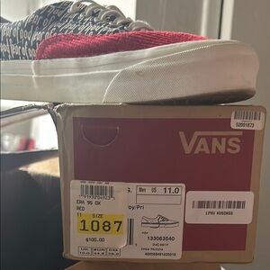 Vans Red and Black Fear of God Sneakers like new